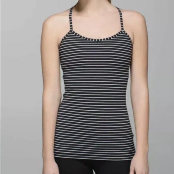 Lululemon Athletica Black and White Striped Tank Top - Picture 1 of 6